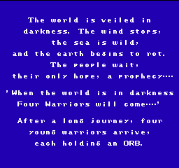 Final Fantasy I & II title screen for Famicom